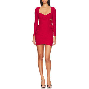 Bardot Red Long Sleeve Dress